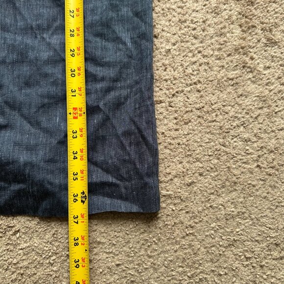 Ann Taylor Dress Womens 4 Petite Linen Blend Back Zip Blue Sleeveless - Picture 8 of 11